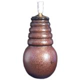 Ceramic Lamp Base with Metallic Dark Copper Glaze