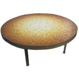 Fantastic Glass Tile Mosaic and Brass Coffee Table