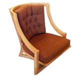 Attractive Low Lounge Chair in Solid Oak