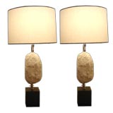 Pair of Rock Crystal Specimen Table Lamps