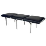 Steel and Leather Bench by J&G