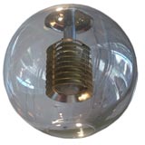 Fabulous Glass Sphere Pendant Fixture with Louvred Shade
