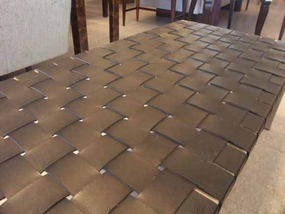 Pair of Leather Strapped Benches