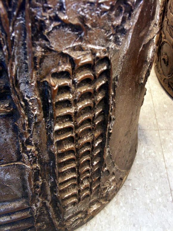 Pair of Paul Evans Style Cylinder End Tables