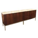 Used Pair of Knoll Credenzas in Rosewood and Marble