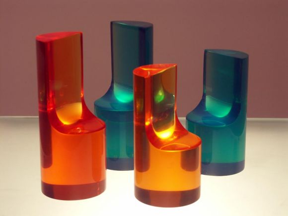 A Group of Brazilian Acrylics by Martins Including a Chess Set