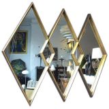 triple Diamond Gilt Mirror