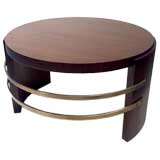 Art Moderne Coffee Table with Decorative Bronze Banding