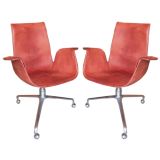 Pair of  Leather "Bird" Desk Chairs by Fabricius and Kastholm