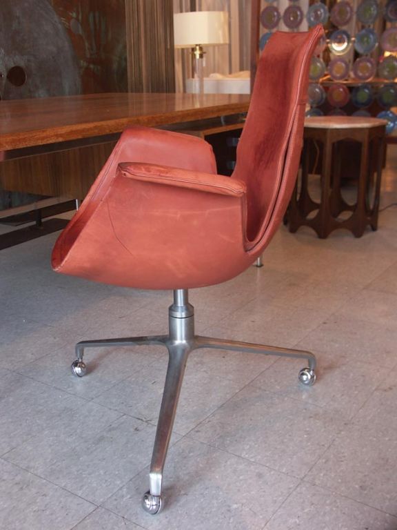 Pair of  Leather "Bird" Desk Chairs by Fabricius and Kastholm