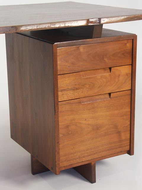 American George Nakashima Solid Walnut Conoid Desk