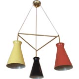 French 3 Cone Chandelier