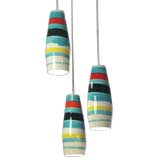 Striped Ceramic Shaded Chandelier by Raymor