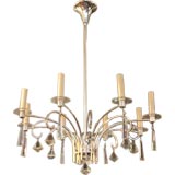 A Fine Swedish Chandelier in Silver Plate with Crystal Accents