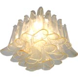 Luscious Italian Ceiling Fixture with Amber glass Petals