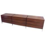 Vintage Early and Rare Knoll Triple Chest in Rosewood