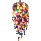 A Playful Colored Acrylic Disc Chandelier