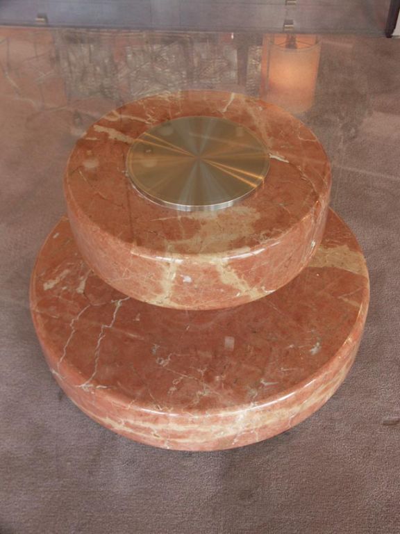 Huge Giotto Stoppino Marble and Brass Coffee Table