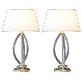 Pair of Lucite Table Lamps Attributed to Dorothy Draper