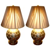 Vintage 1940's Pair of Boudoir Lamps
