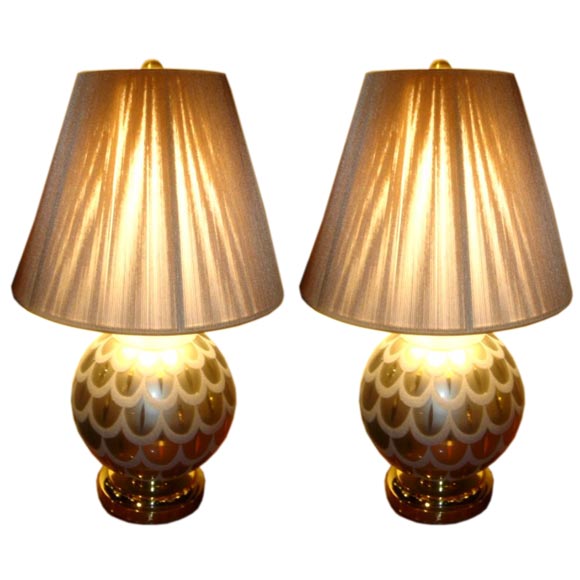 1940's Pair of Boudoir Lamps For Sale