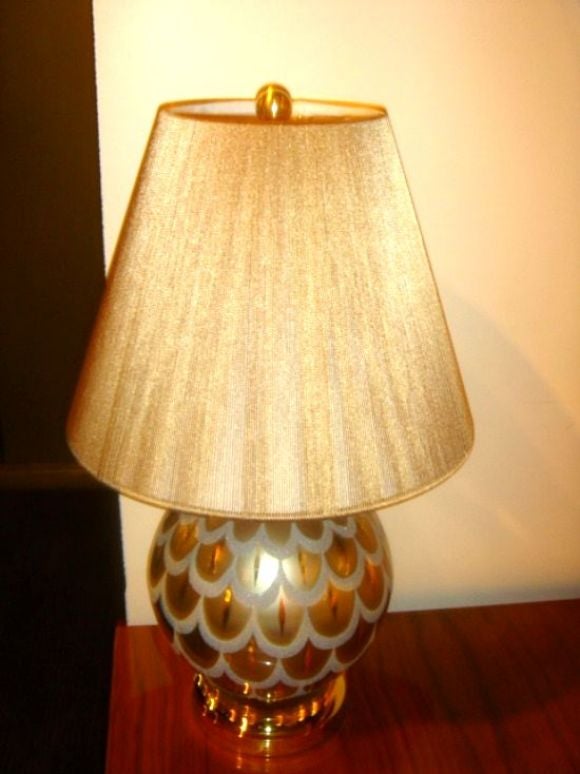 Mid-20th Century 1940's Pair of Boudoir Lamps For Sale