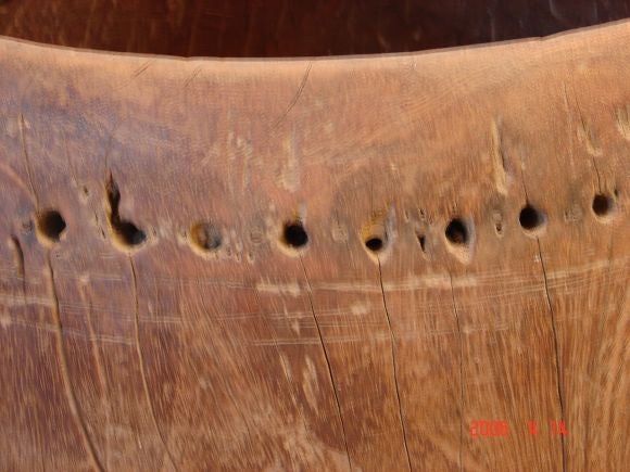 a pair of antique drums (w/o skin), carved from a single teak log. can be made into stools, tables, etc. (by Sinotique or your carpenter) priced for the pair
