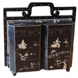 Chinese black lacquer food box