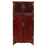 Ming style book cabinet with lattice doors