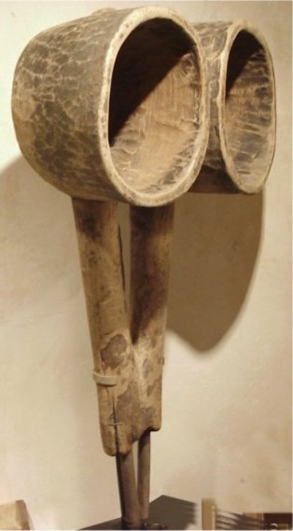 African bellows for blacksmith in tribal Africa , used in forging iron