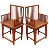 pair of antique spindle back chairs