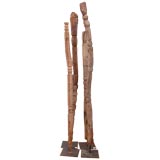 set of four antique African House Poles