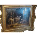 Painting of Sheep in  Yard