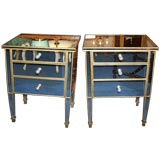 Pair of Neoclassical Style Mirrored Commodes