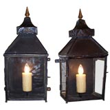 Antique Pair of Scottish Tôle Lanterns