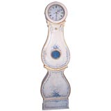 Gustavian Paint Decorated Tall Case Clock