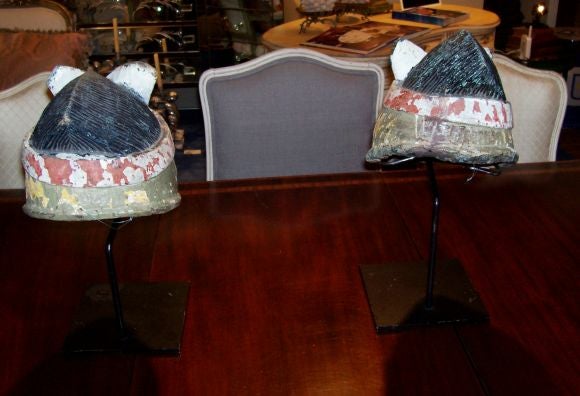 Pair of Carved and Polychromed Yoruban Gelede Masks