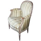 Antique Louis XVI Style Painted Fireside Bergere