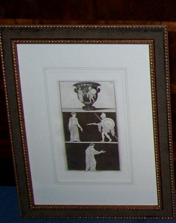 Set of Four Italian "Greek Urns" Copper Engravings