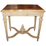Antique Louis XVI Style Faux Marble & Paint Decorated Table d'Milieu
