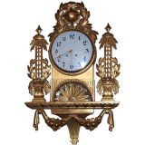 Gustavian Rococo Style Giltwood Cartel Clock