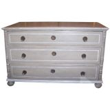 French Grey and White Painted Commode