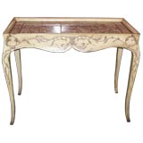 Gustavian Style Painted Tile Top Center Table