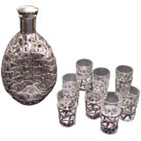 Sterling Silver Overlay Cordial Set