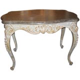 Exceptional Gustavian Rococo Painted & Parcel Gilt Center Table