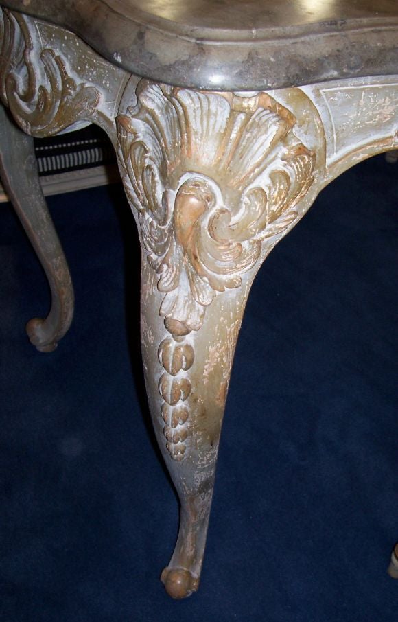 Exceptional Gustavian Rococo Painted & Parcel Gilt Center Table In Good Condition In San Francisco, CA