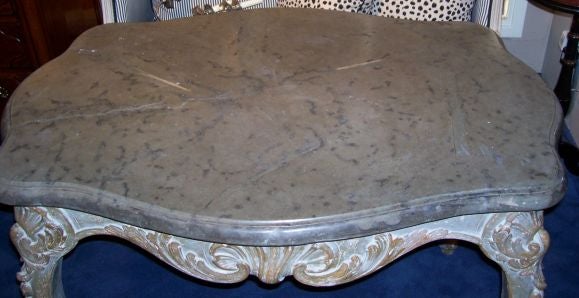 Swedish Exceptional Gustavian Rococo Painted & Parcel Gilt Center Table