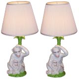 Pair of Italian Glazed Ceramic Figural Table Lamps