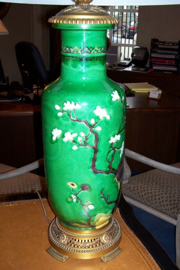 19th Century Chinese Polychrome Glazed Ceramic Vase