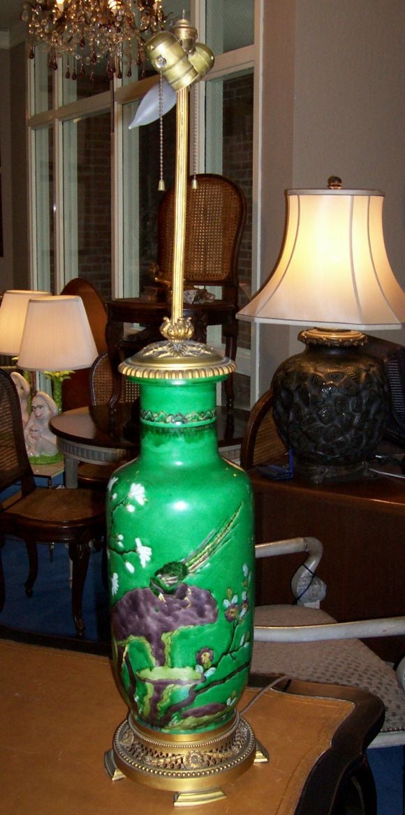 Pottery Chinese Polychrome Glazed Ceramic Vase